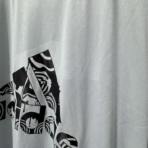 Adidas Men's Icon Short Sleeve T-Shirt Sz Large Gray Black Dry Fit Athletic Crew - Picture 3 of 7